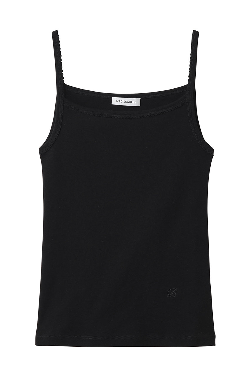 マディソンブルー/MADISONBLUEのEMBROIDERED TRIM CAMISOLE SOFT COTTON キャミソール(ブラック/MB261-7007)