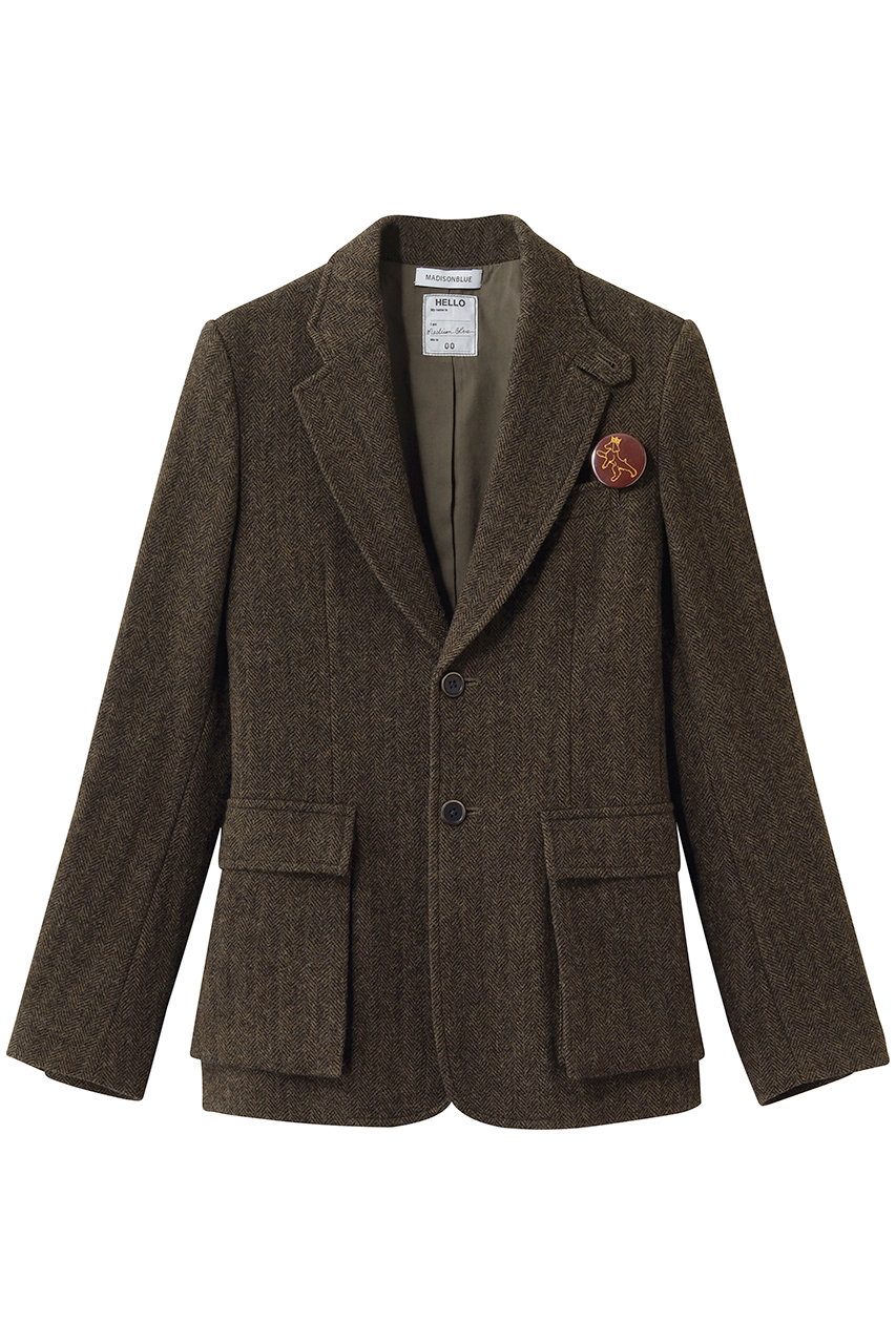 マディソンブルー/MADISONBLUEの【予約販売】HUNTING JACKET HERRINGBONE ハンティングジャケット(ブラウン/MB264-1012)