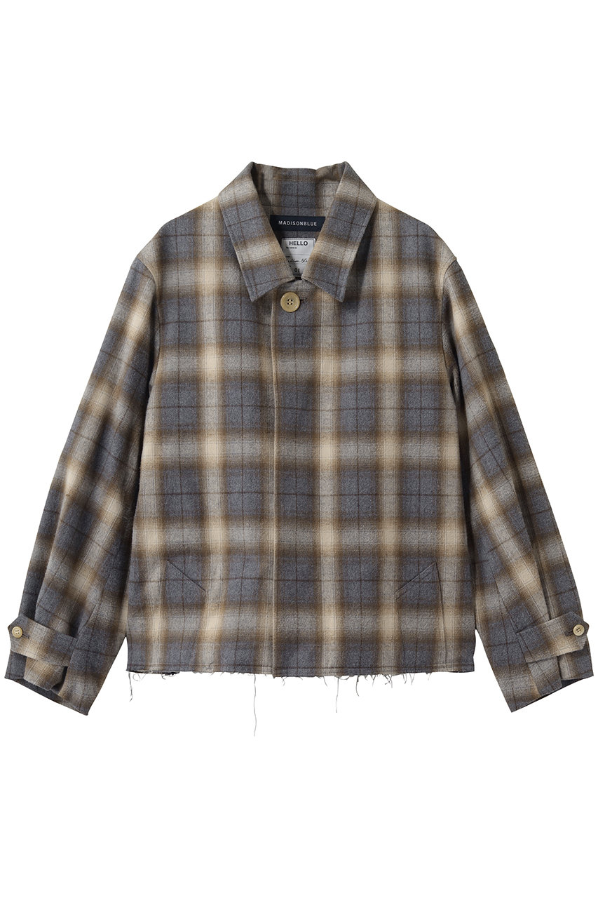 マディソンブルー/MADISONBLUEの【予約販売】REMAKE SHOP COAT CHECK チェックショップコート(チェックグレー/MB264-2007)