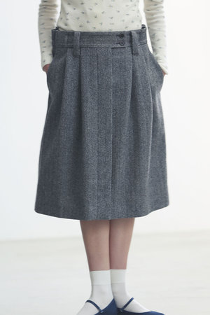 マディソンブルー/MADISONBLUEの【予約販売】DRESS FLARE SK HERRINGBONE ドレスフレアスカート(110700/110702)
