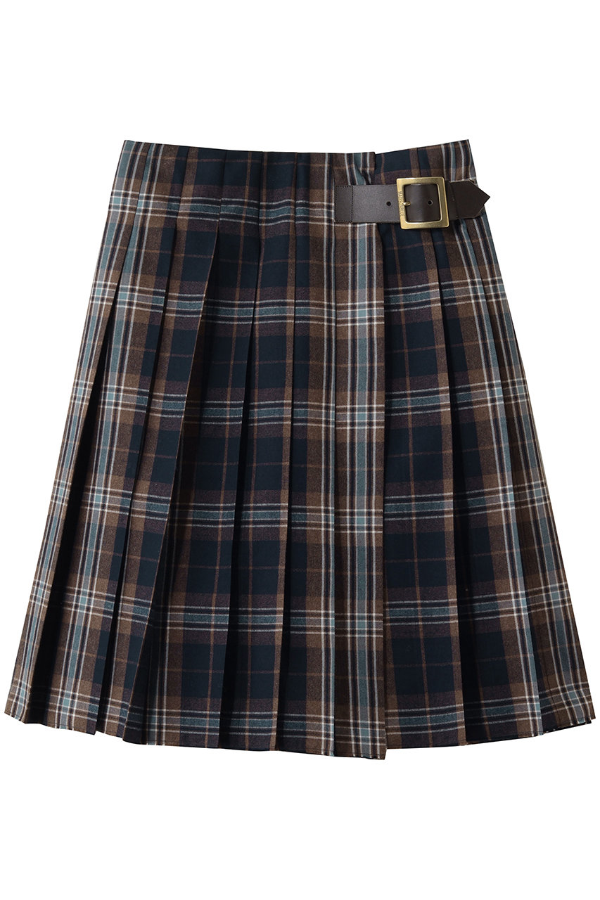 マディソンブルー/MADISONBLUEの【予約販売】PLEATED WRAP SKIRT CHECK プリーツラップスカート(チェックブラウン/MB264-6011)