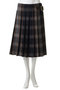 【予約販売】PLEATED WRAP SKIRT CHECK プリーツラップスカート マディソンブルー/MADISONBLUE