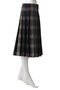 【予約販売】PLEATED WRAP SKIRT CHECK プリーツラップスカート マディソンブルー/MADISONBLUE