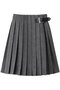 【予約販売】PLEATED WRAP SK HERRINGBONE プリーツラップスカート マディソンブルー/MADISONBLUE グレー