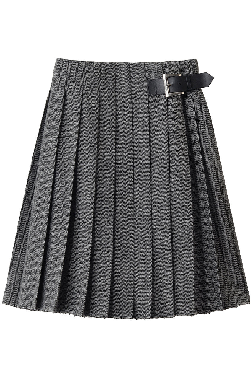 マディソンブルー/MADISONBLUEの【予約販売】PLEATED WRAP SK HERRINGBONE プリーツラップスカート(グレー/MB264-6017)