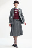 PLEATED WRAP SK HERRINGBONE プリーツラップスカート