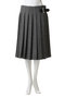 【予約販売】PLEATED WRAP SK HERRINGBONE プリーツラップスカート マディソンブルー/MADISONBLUE