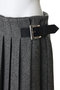 【予約販売】PLEATED WRAP SK HERRINGBONE プリーツラップスカート マディソンブルー/MADISONBLUE