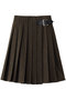 【予約販売】PLEATED WRAP SK HERRINGBONE プリーツラップスカート マディソンブルー/MADISONBLUE ブラウン