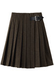 PLEATED WRAP SK HERRINGBONE プリーツラップスカート マディソンブルー/MADISONBLUE