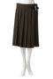 【予約販売】PLEATED WRAP SK HERRINGBONE プリーツラップスカート マディソンブルー/MADISONBLUE