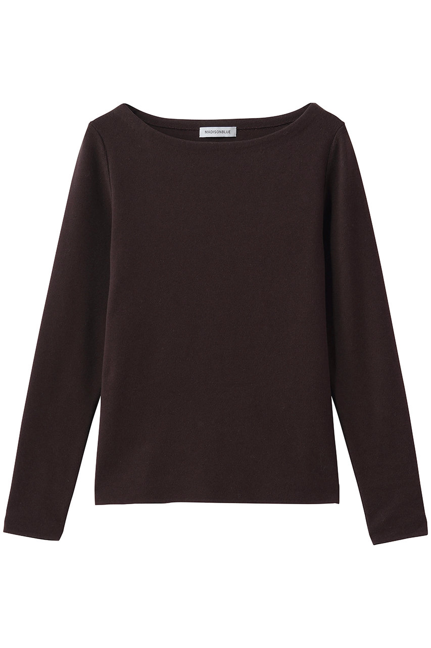 マディソンブルー/MADISONBLUEの【予約販売】BOAT NECK KNIT COTTON ボートネックニット(ブラウン/MB264-8011)