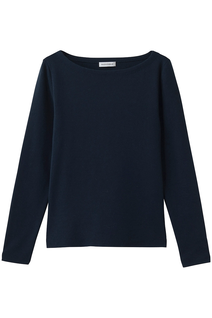 マディソンブルー/MADISONBLUEの【予約販売】BOAT NECK KNIT COTTON ボートネックニット(ネイビー/MB264-8011)