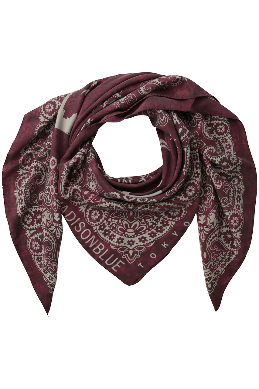 マディソンブルー/MADISONBLUEの【予約販売】GRAPHIC PAISLEY SCARF LARGE オリジナルプリントスカーフ(ボルドー/MB264-9004)
