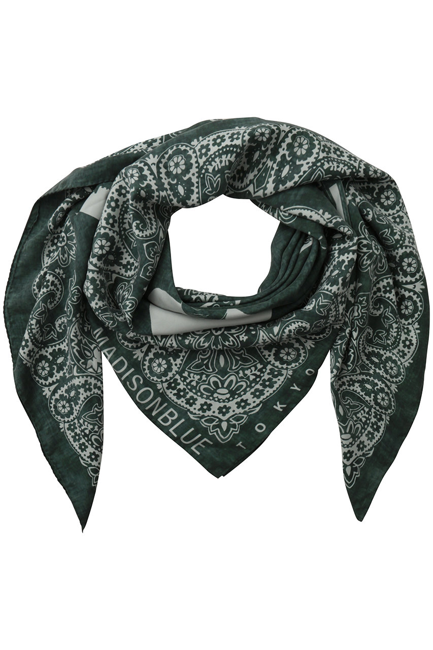 マディソンブルー/MADISONBLUEの【予約販売】GRAPHIC PAISLEY SCARF LARGE オリジナルプリントスカーフ(グリーン/MB264-9004)