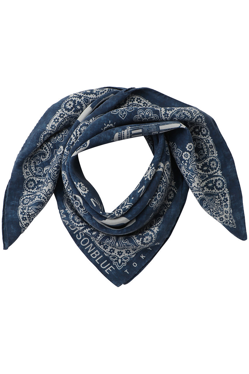 MADISONBLUE GRAPHIC PAISLEY SCARF MEDIUM ペイズリースカーフ (ブルー, 00) マディソンブルー ELLE SHOP
