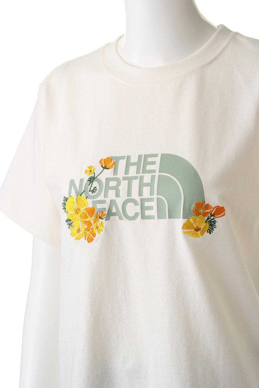 THE NORTH FACE(ザ・ノース・フェイス)｜エンブロイダリーロゴティー/ガーデニアホワイト の通販｜ELLESHOP・(エル・ショップ)