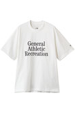 【UNISEX】GARタイポグラフィックホワイトショートスリーブTシャツ