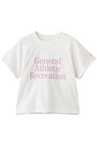 【UNISEX】GARタイポグラフィックホワイトショートスリーブTシャツ