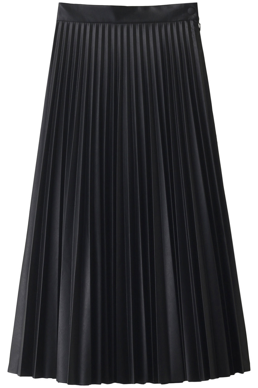 エムエム6 メゾン マルジェラ/MM6 Maison Margielaのフェイクレザープリーツスカート(ブラック/S52MA0095S53057)