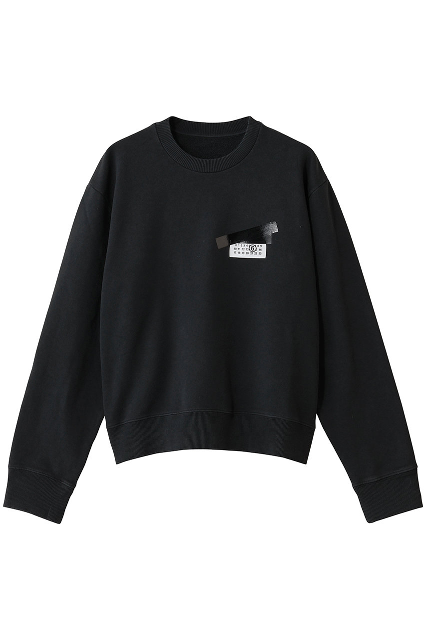 MM6 Maison Margiela ロゴ スウェットトップス (ウォッシュドブラック, S) エムエム6 メゾン マルジェラ ELLE SHOP