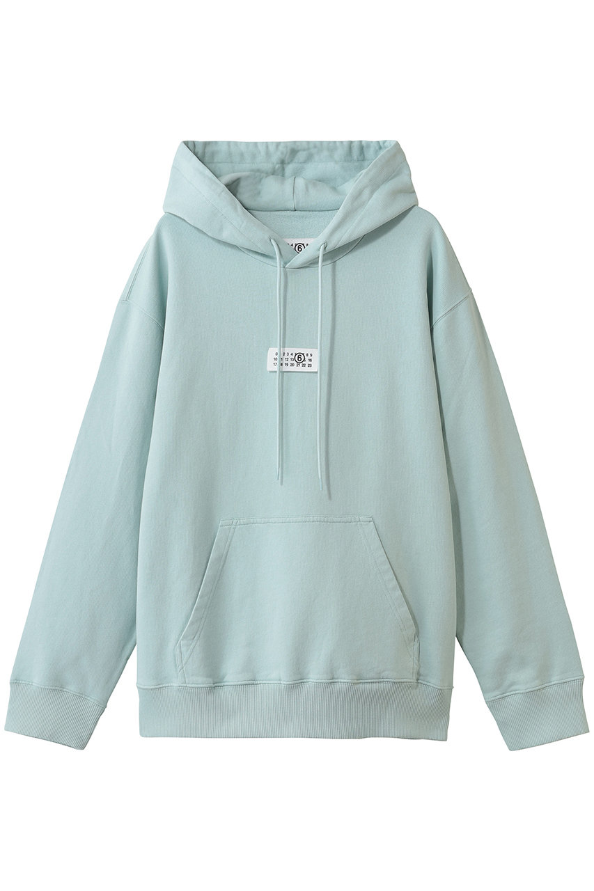 エムエム6 メゾン マルジェラ/MM6 Maison Margielaの【MEN】ロゴ フーディースウェットシャツ(ライトターコイズ/SH0GU0042M25025)