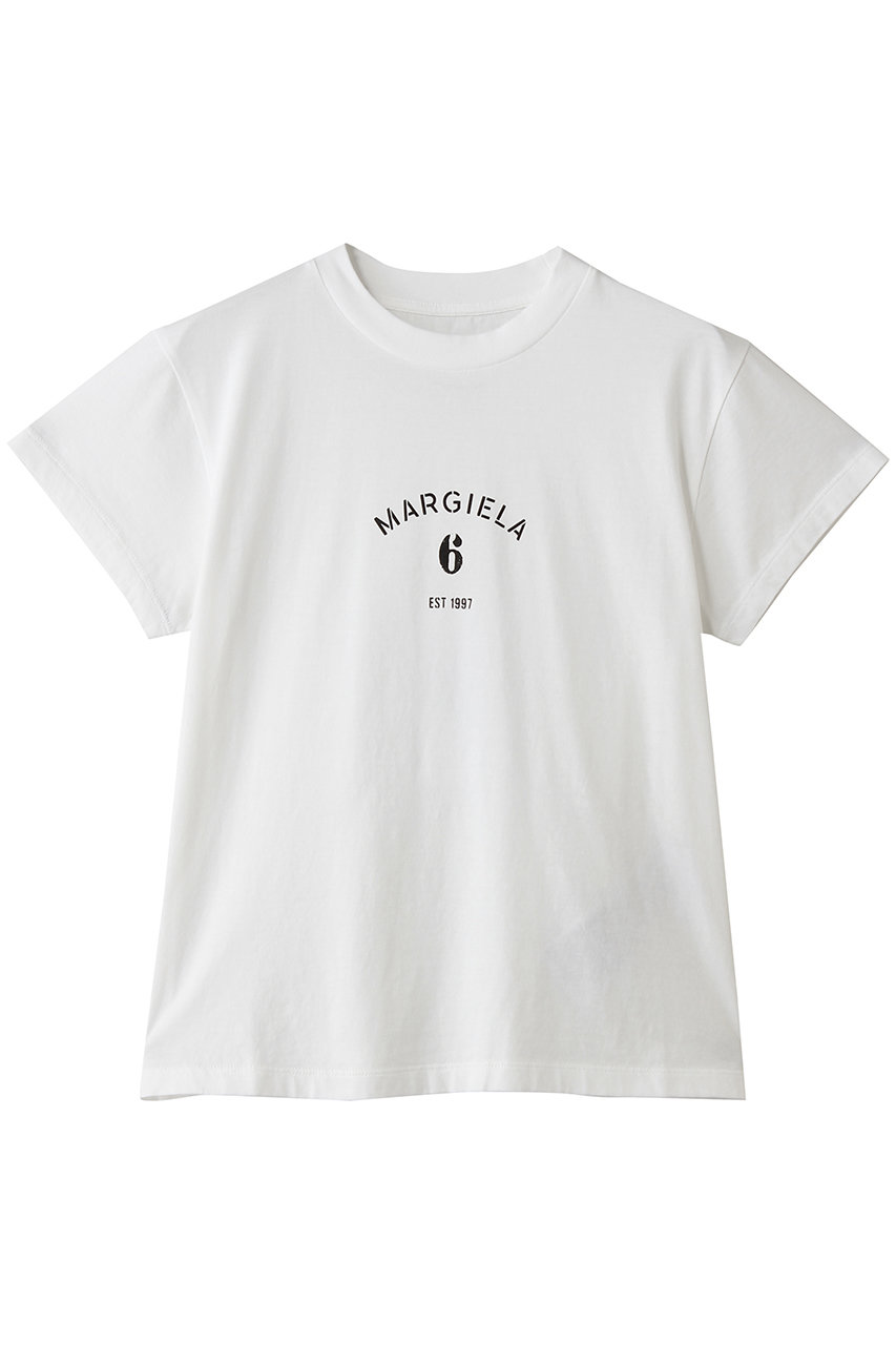 エムエム6 メゾン マルジェラ/MM6 Maison MargielaのロゴプリントTシャツ(オフホワイト/S62GD0216M20048)