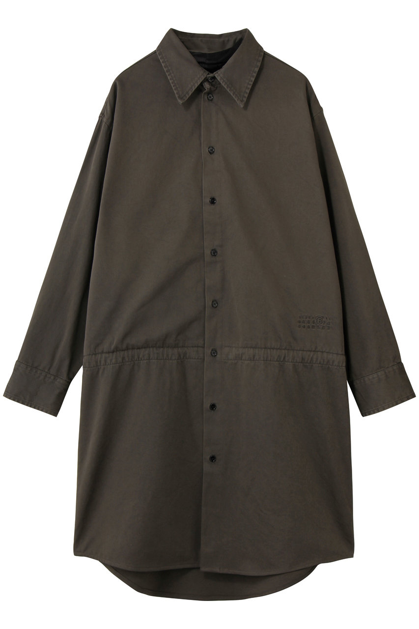 MM6 Maison Margiela ドローコードシャツ ミニドレス (ガソリーナグレー, 40) エムエム6 メゾン マルジェラ ELLE SHOP