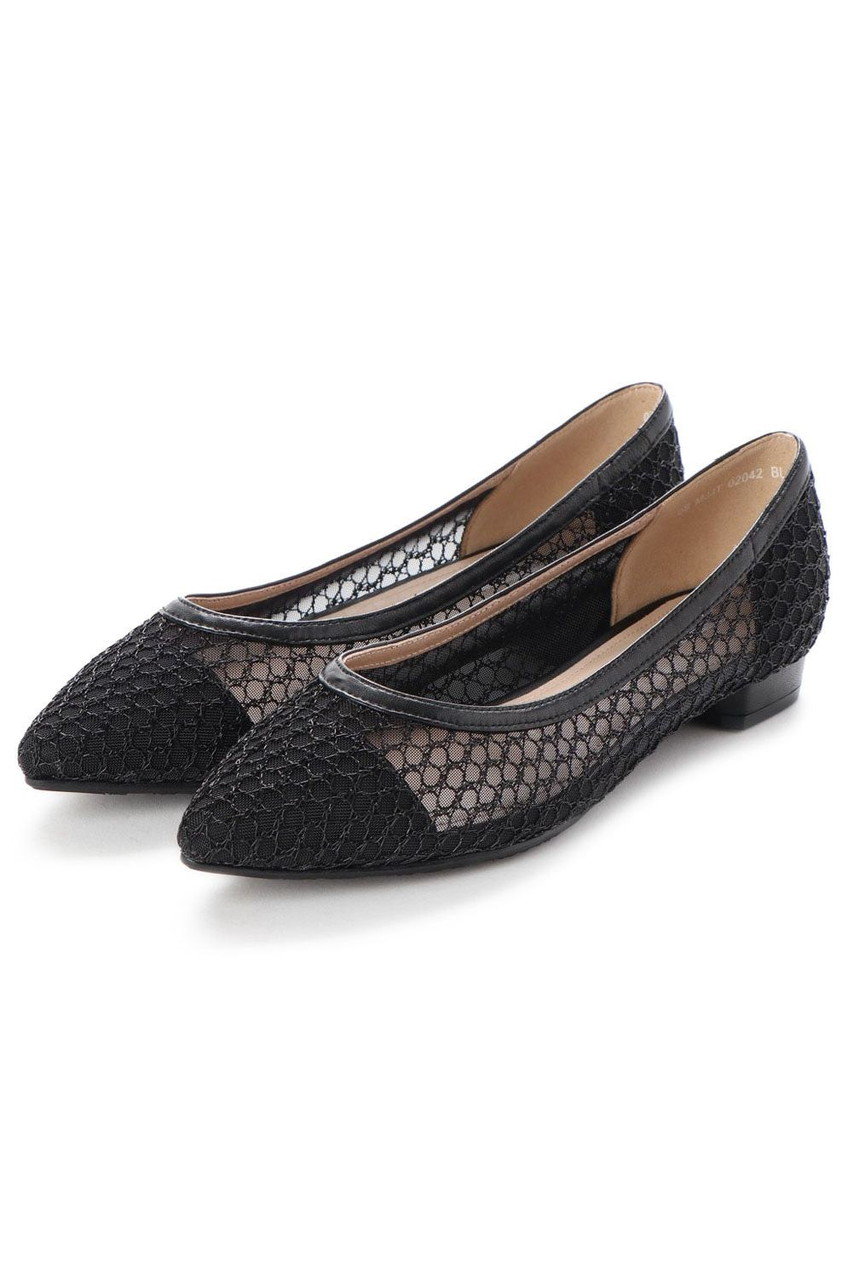 SALE 【30%OFF】 MODE ET JACOMO モード・エ・ジャコモ 【スポンジ入り】チュールローヒールパンプス ブラック