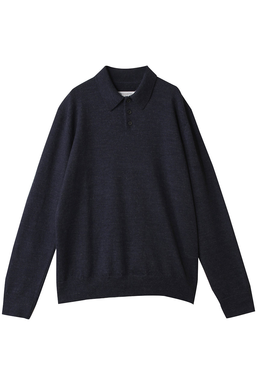 Maison Margiela 【MEN】ニット ポロ シャツ (ネイビー, S) メゾン マルジェラ ELLE SHOP Maison Margiela 【MEN】ニット ポロ シャツ (ネイビー, S) メゾン マルジェラ ELLE SHOP