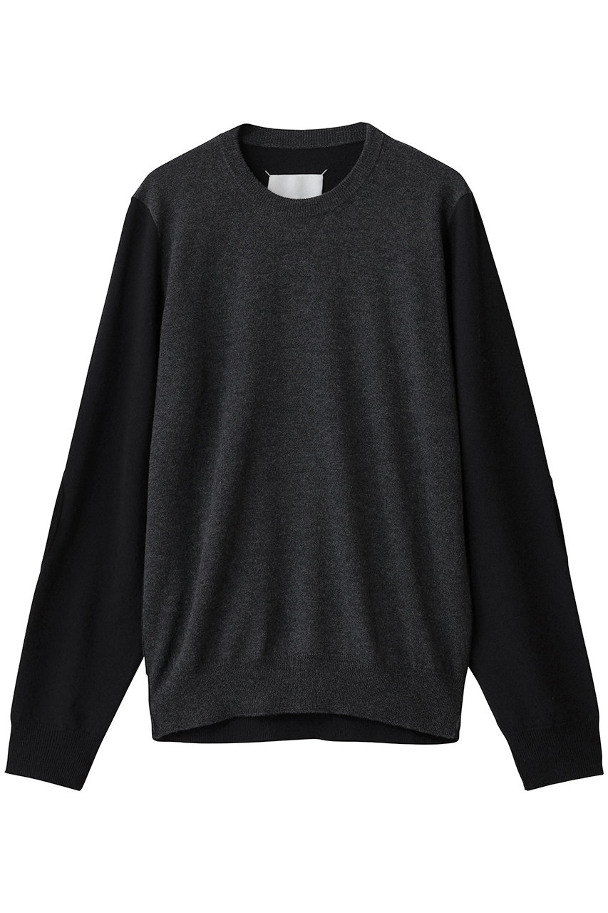 Maison Margiela 【MEN】バイカラー クルーネック ニットトップス (グレー/ブラック, S) メゾン マルジェラ ELLE SHOP Maison Margiela 【MEN】バイカラー クルーネック ニットトップス (グレー/ブラック, S) メゾン マルジェラ ELLE SHOP
