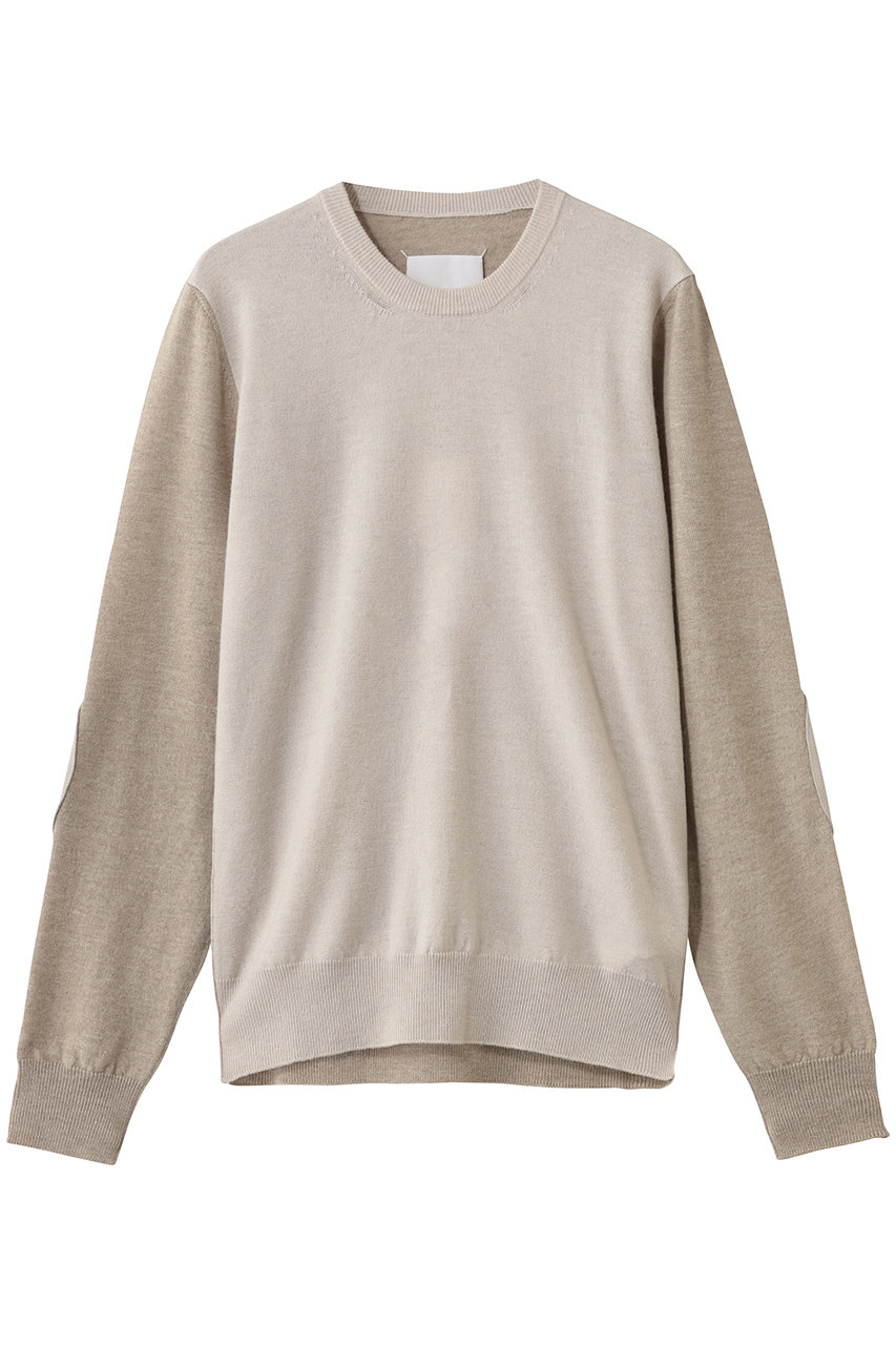 メゾン マルジェラ/Maison Margielaの【MEN】バイカラー クルーネック ニットトップス(ベージュ/キャメル/S67HL0011M13177)