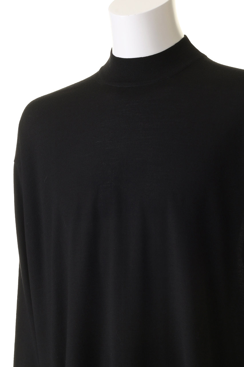 Tシャツ・カットソー [The Row] Delsie Mock Neck in Wool Delsie Mock Neck Black in Wool – The Row