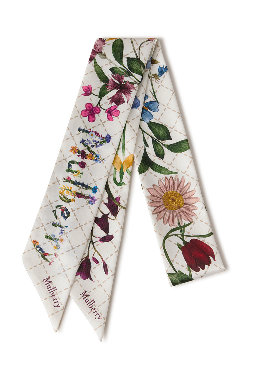 Mulberry WILD FLORAL SKINNY SCARF (エッグシェル, F) マルベリー ELLE SHOP Mulberry WILD FLORAL SKINNY SCARF (エッグシェル, F) マルベリー ELLE SHOP