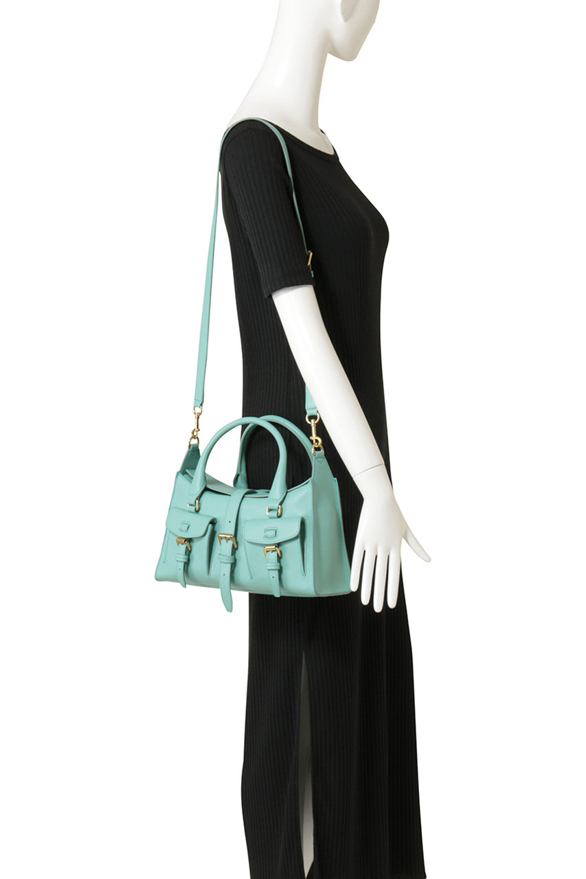 マルベリー　レザー　ハンドバッグ　水色　シボ革　手持ち　南京鍵付き　ボストン Mulberry(マルベリー)｜SMALL ROXANNE/マリーナブルー の通販