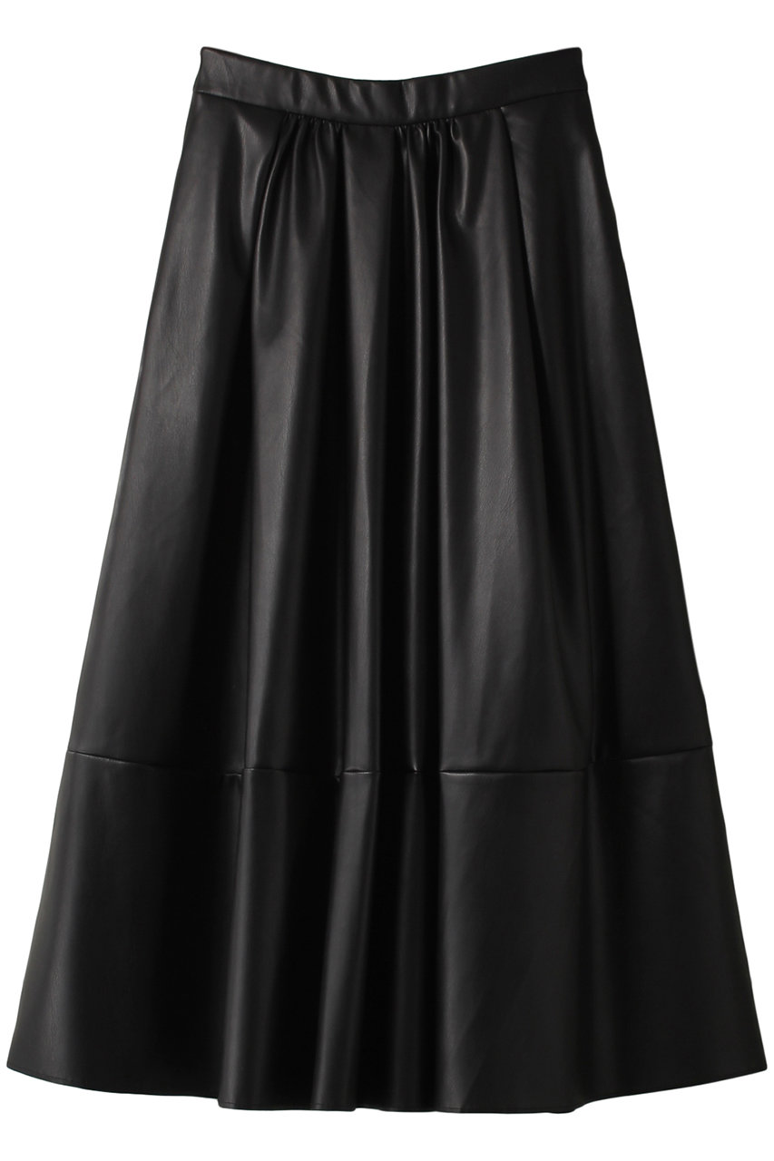 ＜ELLE SHOP＞ upper hights Cecily シンセティックレザースカート (BLACK 2) アッパーハイツ ELLE SHOP画像
