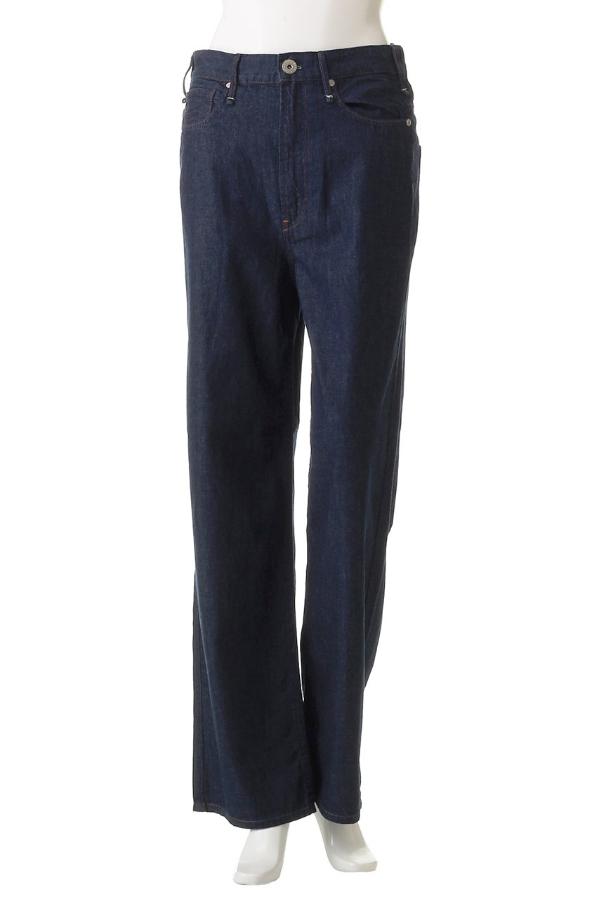 ✧美品【アッパーハイツ】ハイライズワイドデニムパンツ25 ブルー upper hights/アッパーハイツ】THE NIECE MID-RISE ミッドライズ