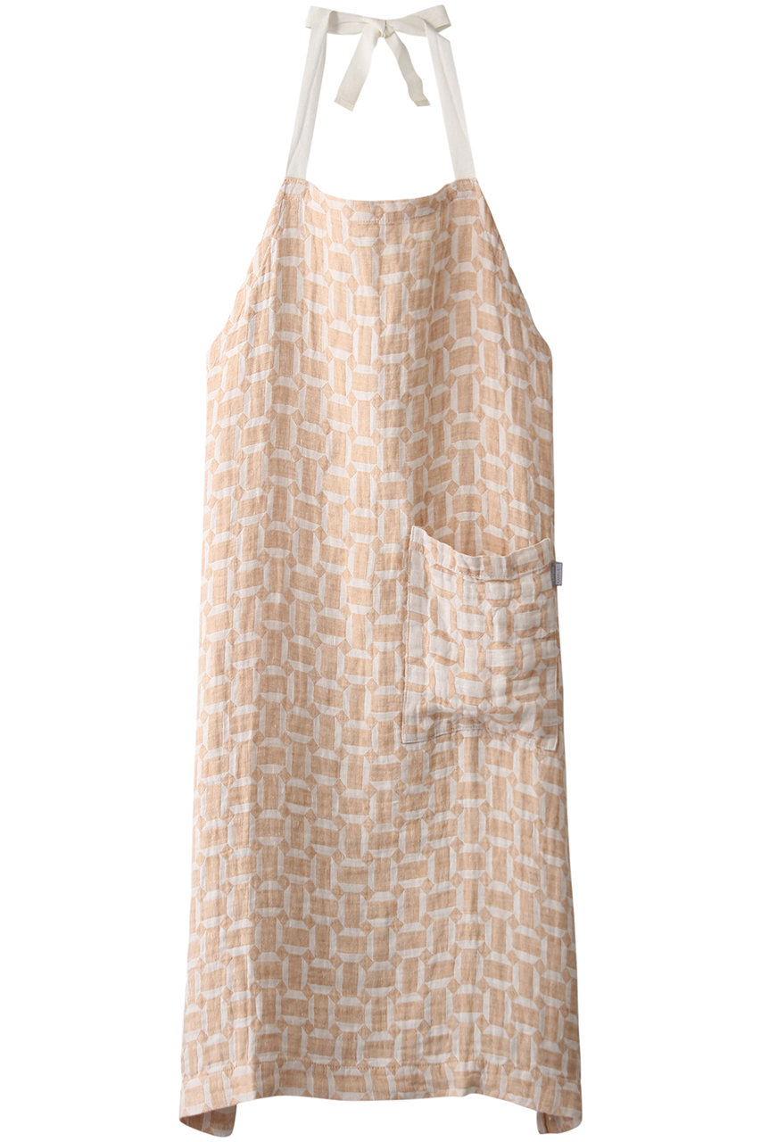 ＜ELLE SHOP＞ LAPUAN KANKURIT MAUSTE apron (ホワイト/シナモン 100x65cm) ラプアン カンクリ ELLE SHOP画像