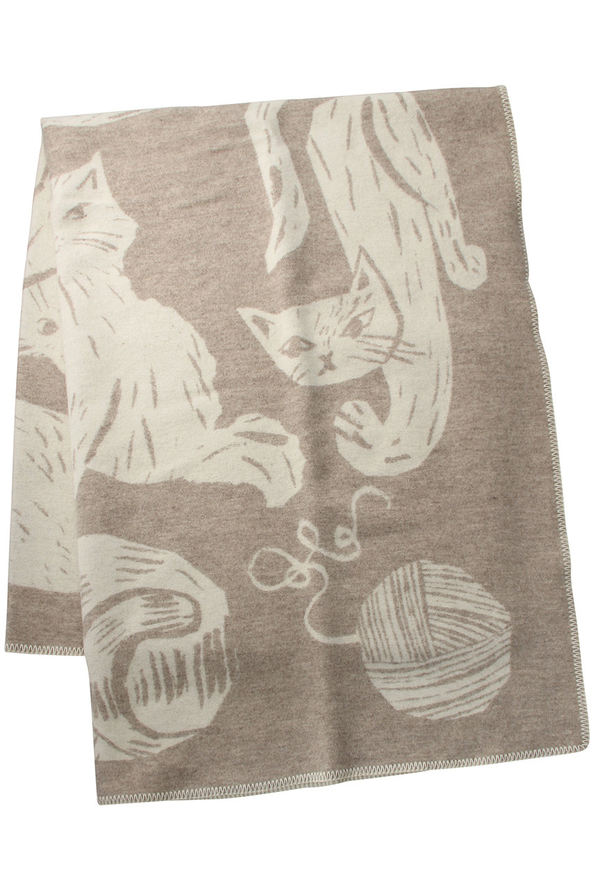 LAPUAN KANKURIT KISSANPAIVAT blanket (ベージュホワイト 130x180cm) ラプアン カンクリ ELLE SHOPの大画像
