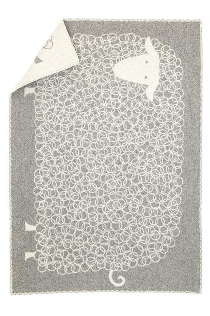 LAPUAN KANKURIT KILI (LAMMAS) blanket (グレー×ホワイト, 65x90cm) ラプアン カンクリ ELLE SHOP