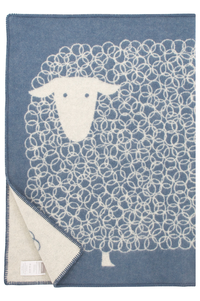 LAPUAN KANKURIT KILI (LAMMAS) blanket (ブルー×ホワイト 90x130cm) ラプアン カンクリ ELLE SHOPの画像