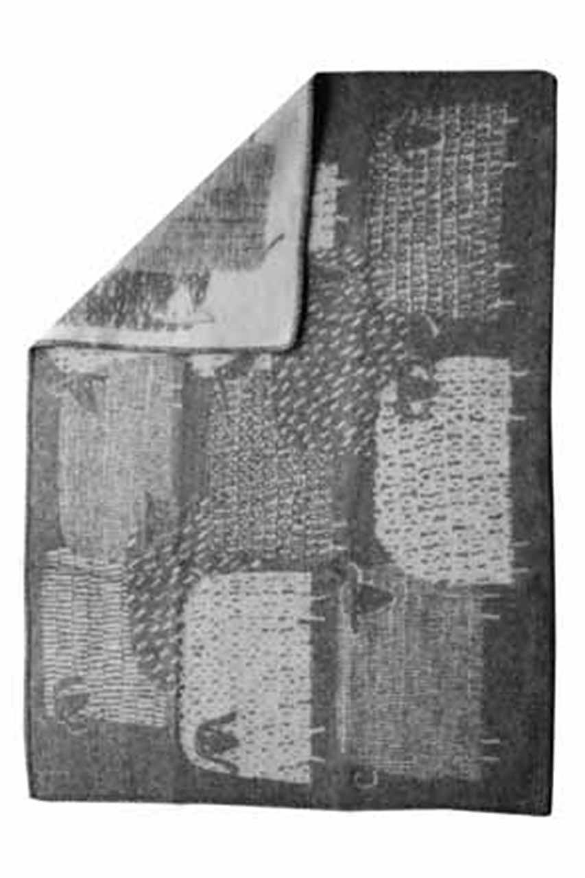 ＜ELLE SHOP＞ LAPUAN KANKURIT PAKAPAAT blanket (グレー×ホワイト 90x130cm) ラプアン カンクリ ELLE SHOP