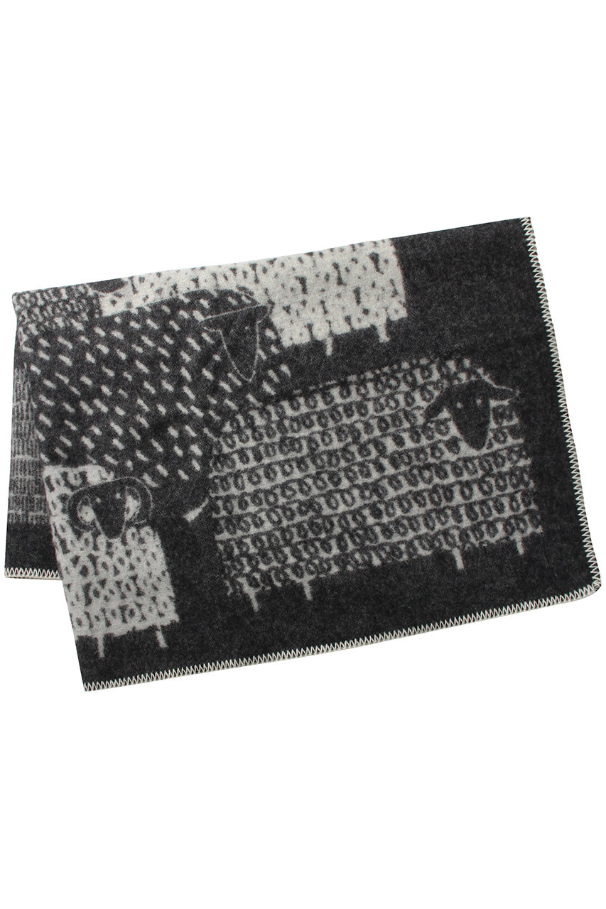 LAPUAN KANKURIT PAKAPAAT blanket (ブラック×ホワイト 90x130cm) ラプアン カンクリ ELLE SHOP画像