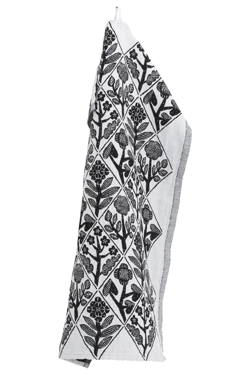 ＜ELLE SHOP＞ LAPUAN KANKURIT KUKAT towel (ブラック 48x70cm) ラプアン カンクリ ELLE SHOP