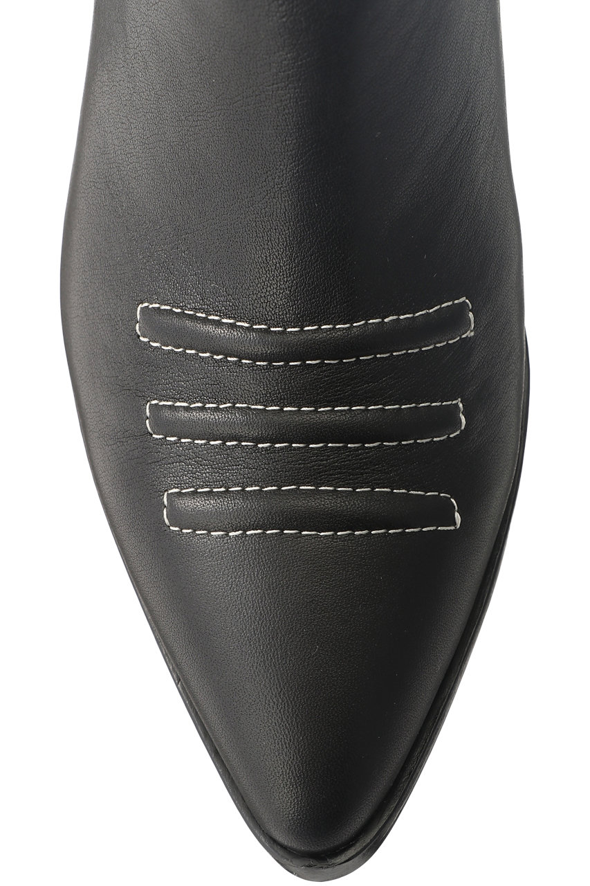 Jet ジェット Sol Sana ステッチウエスタンショートブーツ ブラック の通販 Elleshop エル ショップ