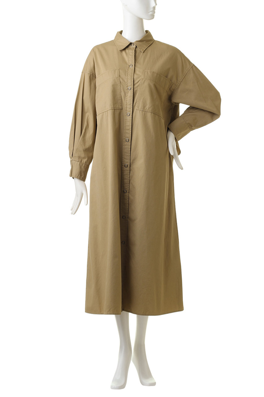 Jet ジェット Jet Losangeles ウォッシャブル コットンシャツワンピース ベージュ の通販 Elleshop エル ショップ