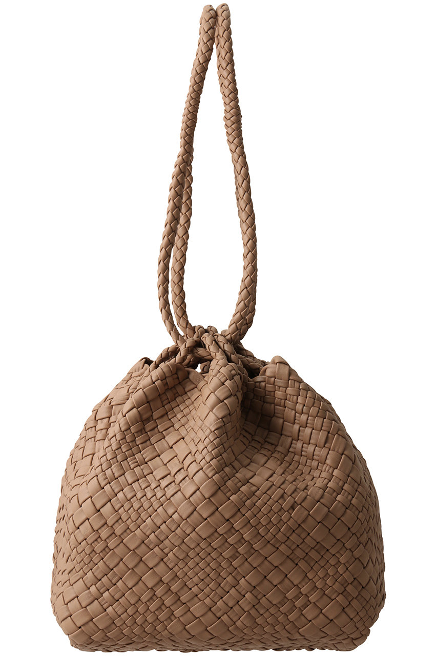 FALORNI イントレチャート巾着ショルダーバッグ (ベージュ, F) ファロルニ ELLE SHOP