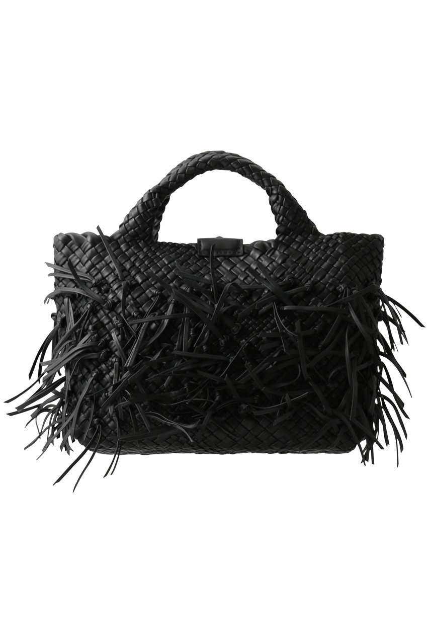 FALORNI イントレチャートフリンジ2wayトートバッグ (ブラック, F) ファロルニ ELLE SHOP