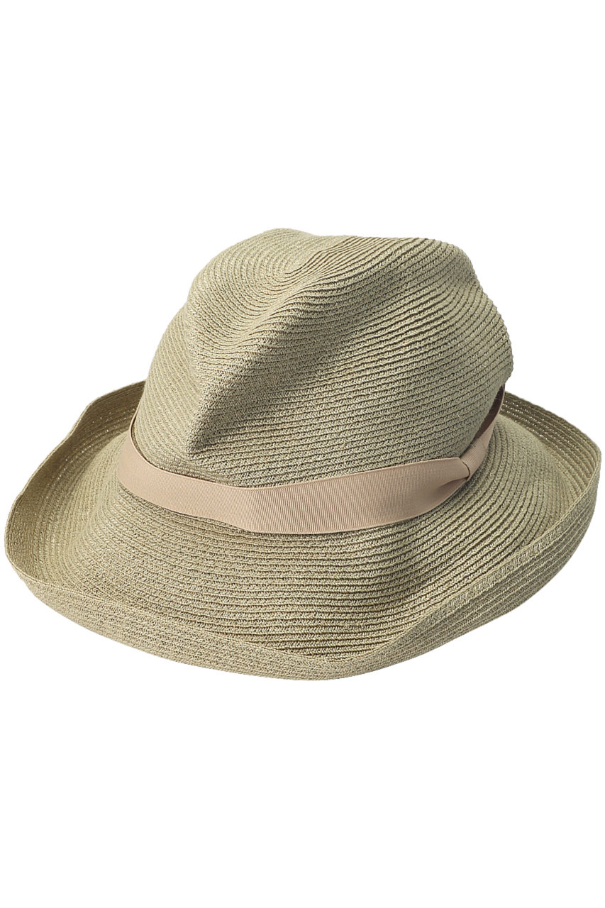 mature ha. マチュアーハ BOXED HAT アバカ(9cm brim) ライトモス×スキンベージュ