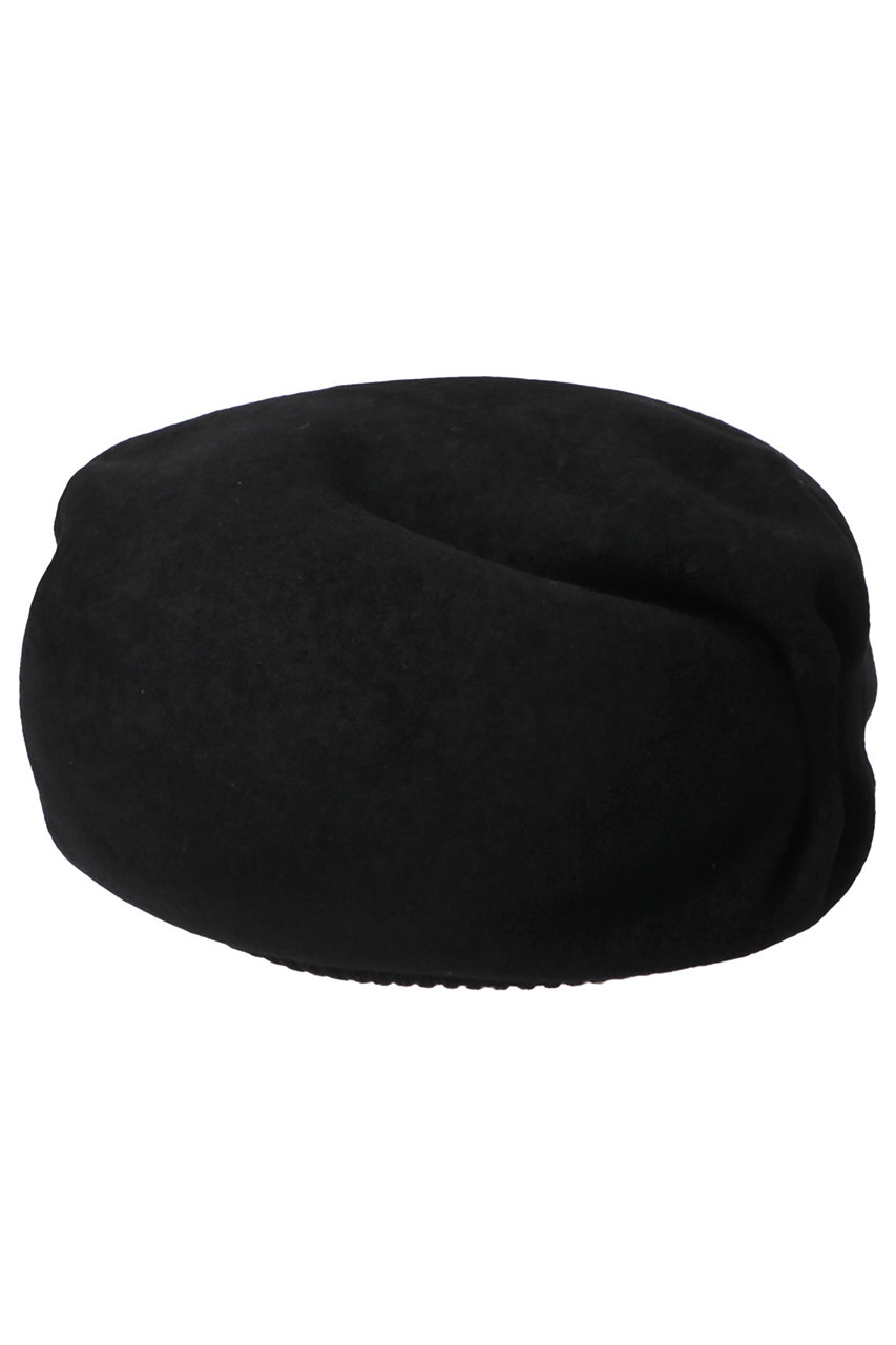 ＜ELLE SHOP＞ mature ha. ラムウールタック & ギャザーリブベレー帽 (ブラック F) マチュアーハ ELLE SHOP